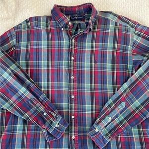 Vintage Polo Ralph Lauren Plaid Button Up long sleeve shirt. Size: XXL